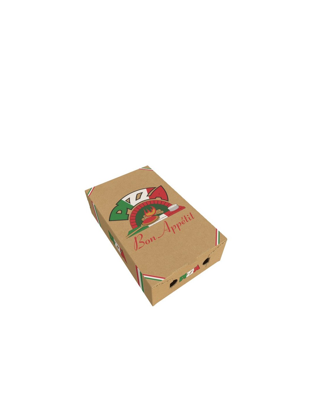 Boite Calzone Bon Appétit-Pizza - Visuel Pizza - 27 cm - Carton Blanc