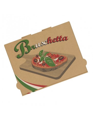 Boîte à bruschetta, tartine italienne, garnies de produits frais, chaude ou froide, en livraison ou a emporter.